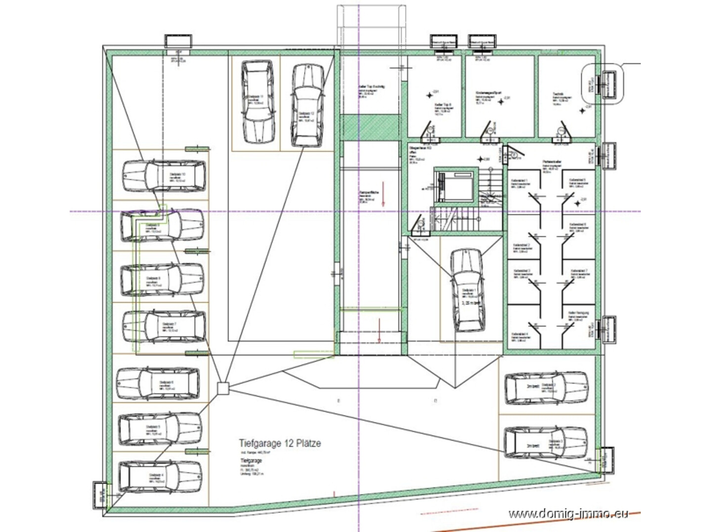 Grundriss Tiefgarage