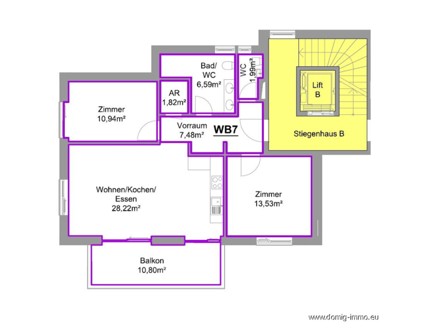 Grundriss | Haus B - TOP 7