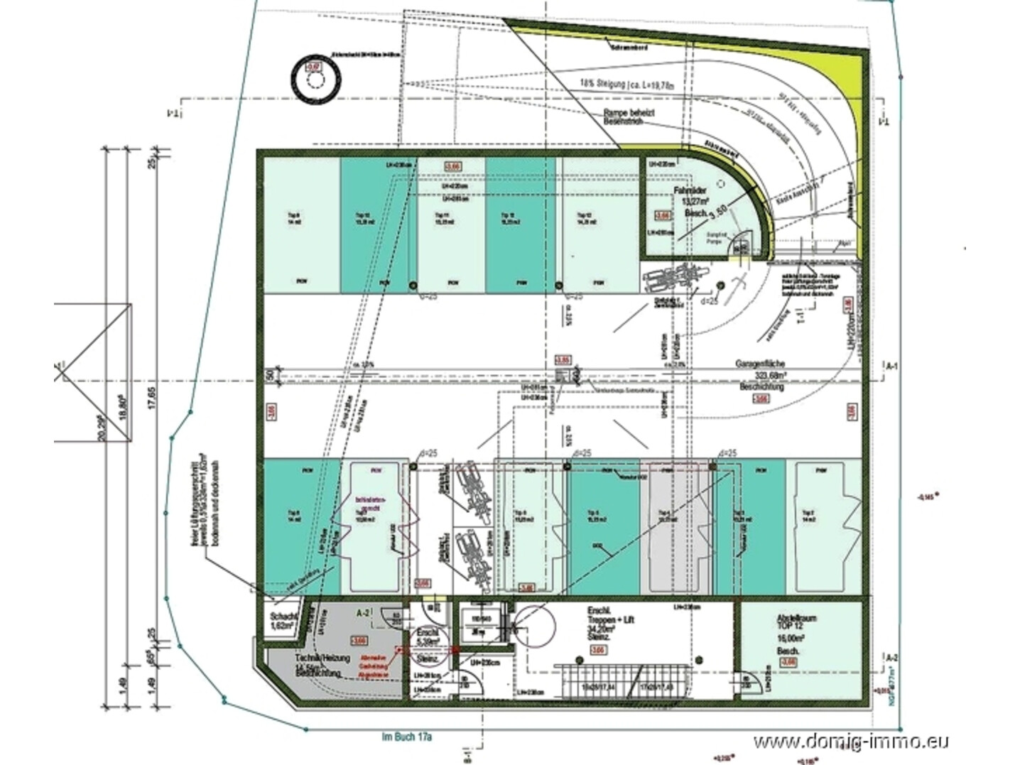 Grundriss Tiefgarage