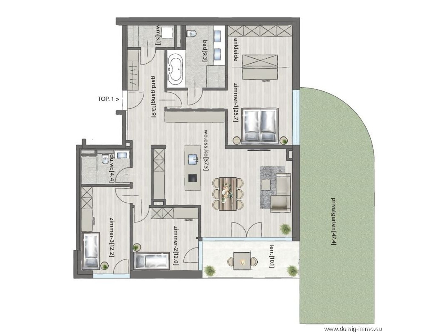 Grundriss | Haus 3 - TOP 1
