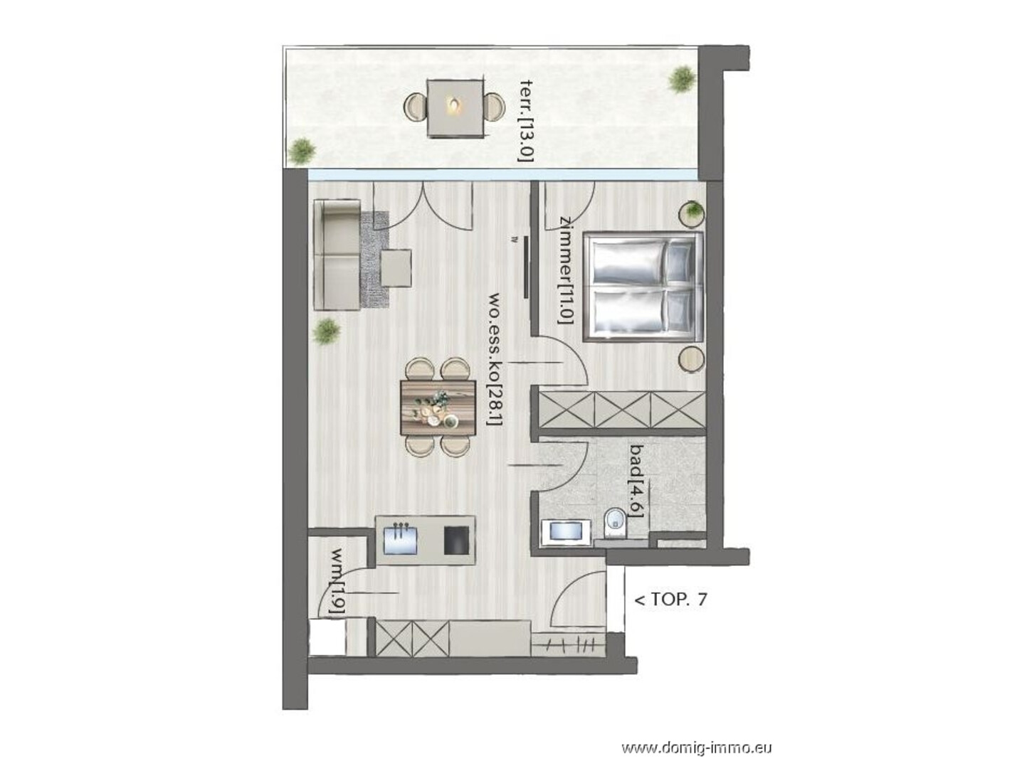 Grundriss | Haus 3 - TOP 7