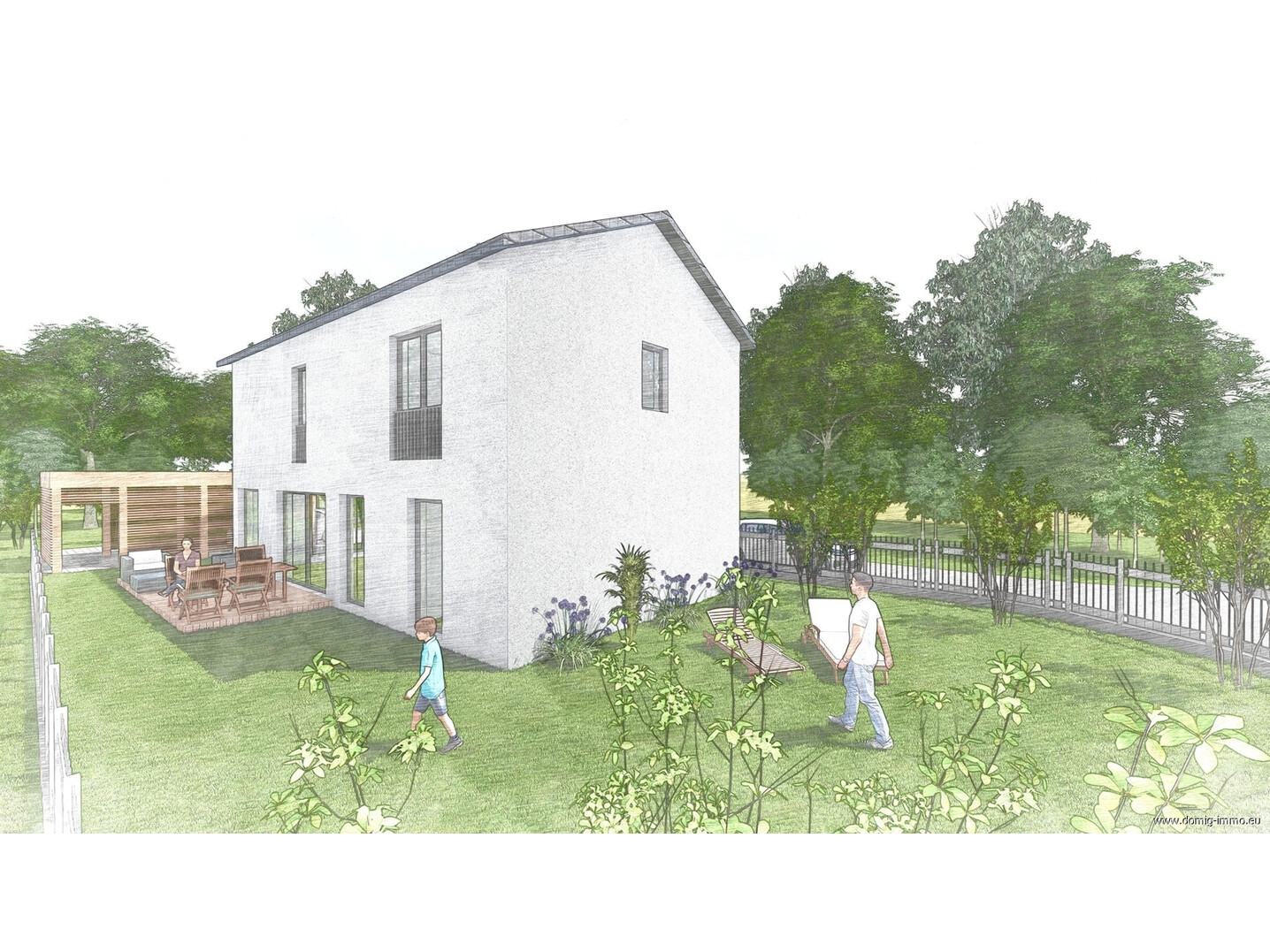 Rendering Einfamilienhaus (alleinstehend)