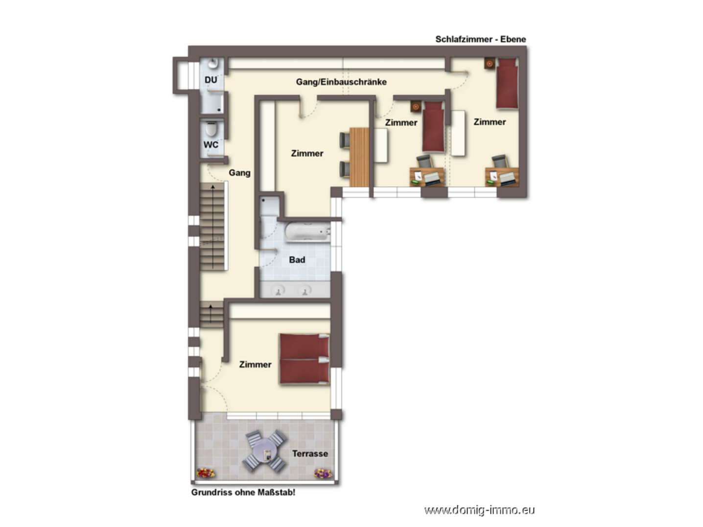 Grundriss Schlafzimmer Ebene ohne Maßstab