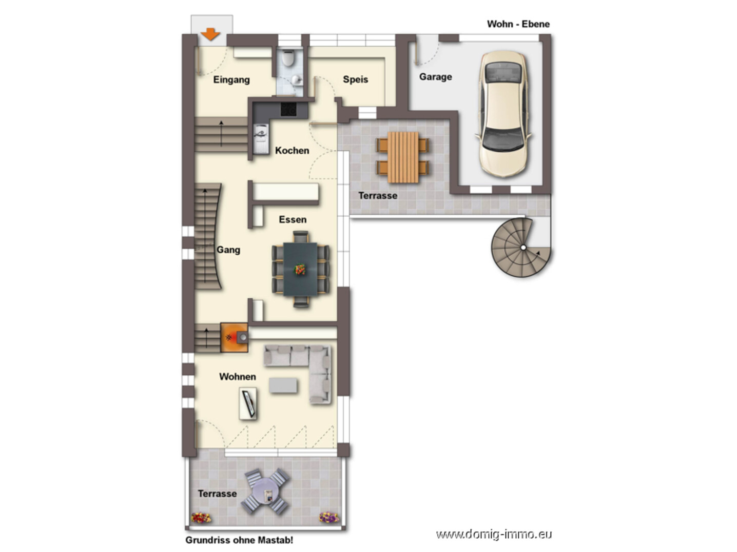 Grundriss Wohn Ebene ohne Maßstab