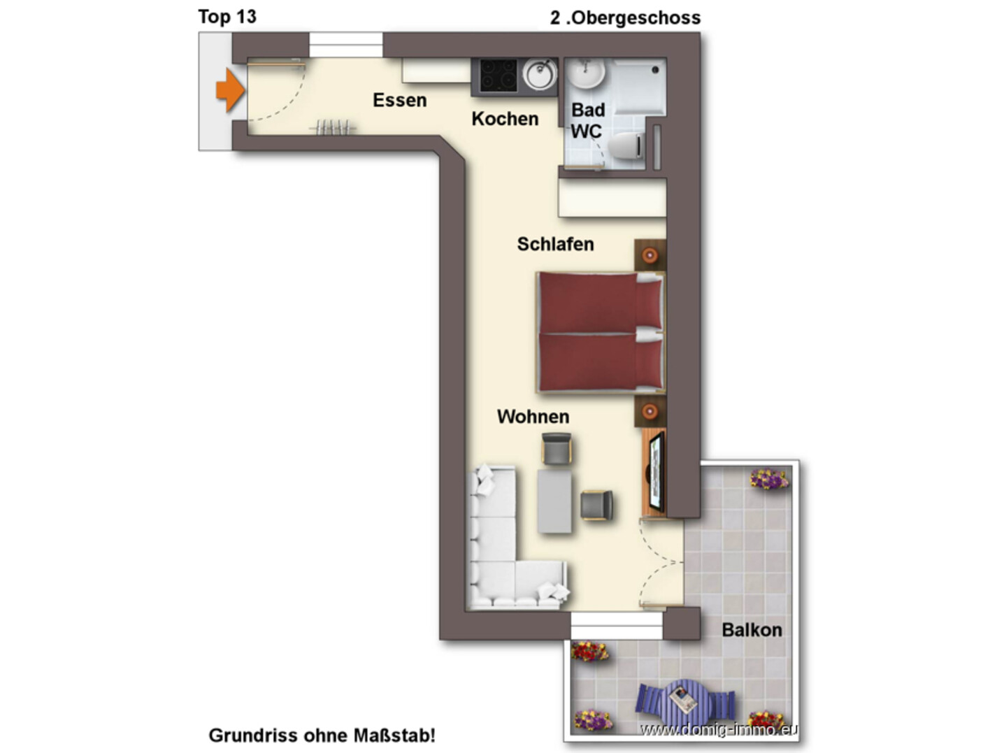 Grundriss Top 13 ohne Maßstab