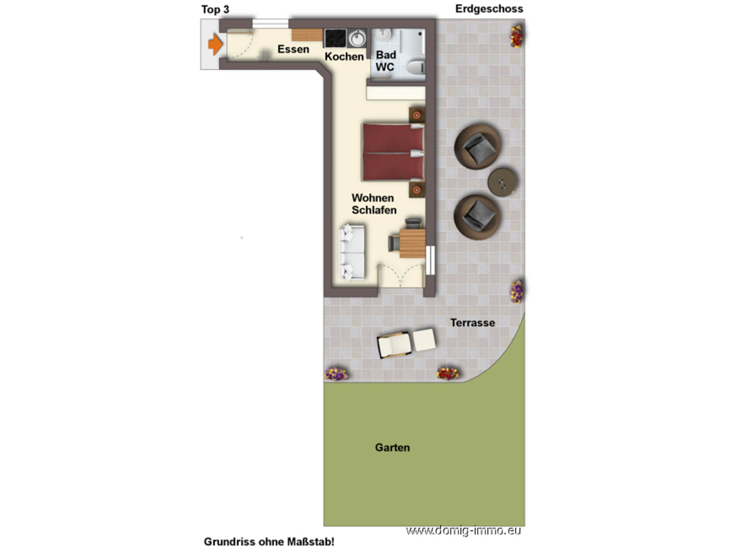 Grundriss Top 3 ohne Maßstab