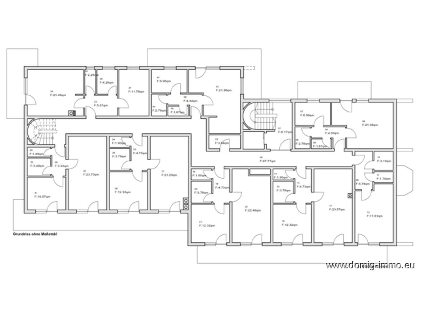 Grundriss 3.Obergeschoss ohne Maßstab