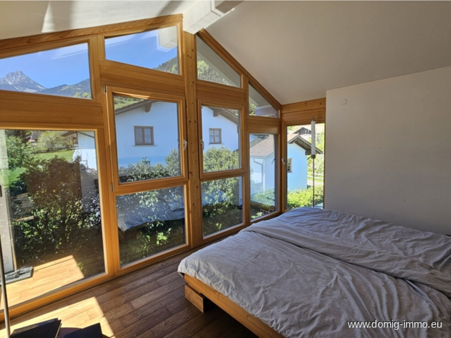 Schlafzimmer mit Bergpanorama