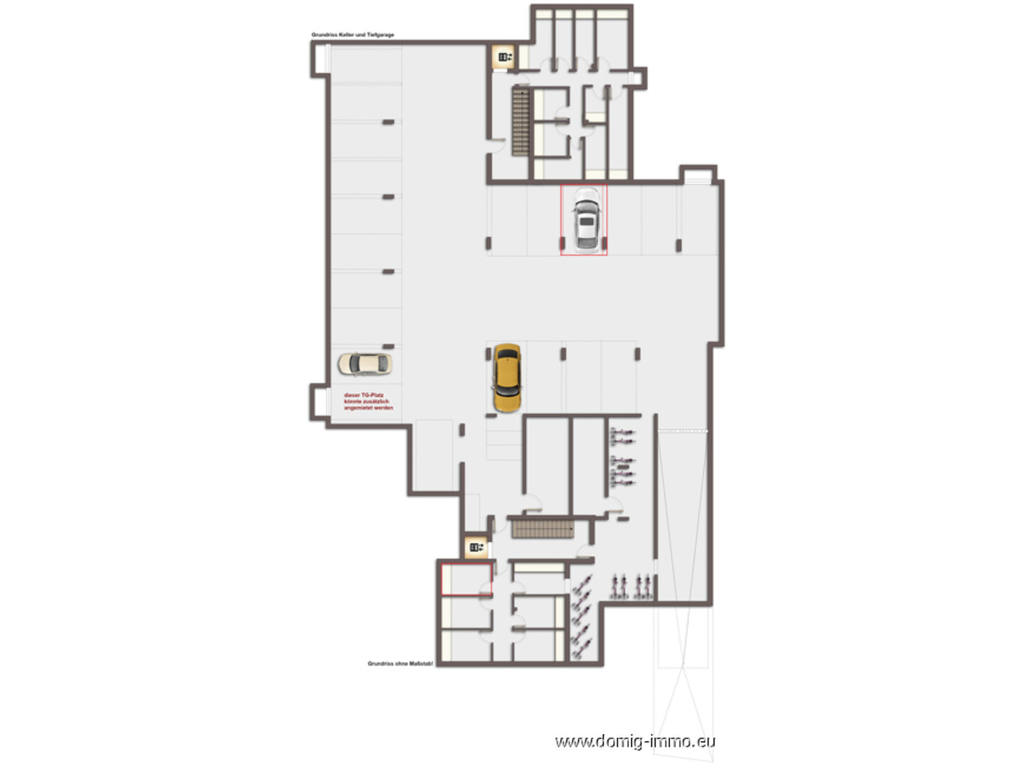 Grundriss Keller & Tiefgarage ohne Maßstab