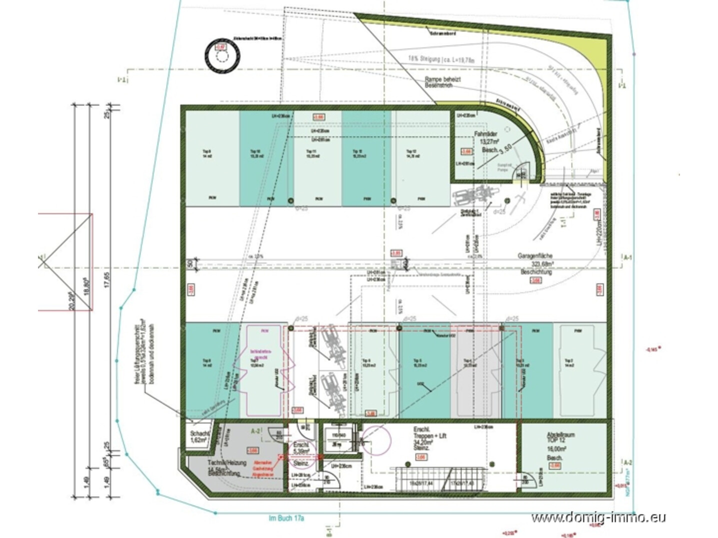 Grundriss Tiefgarage