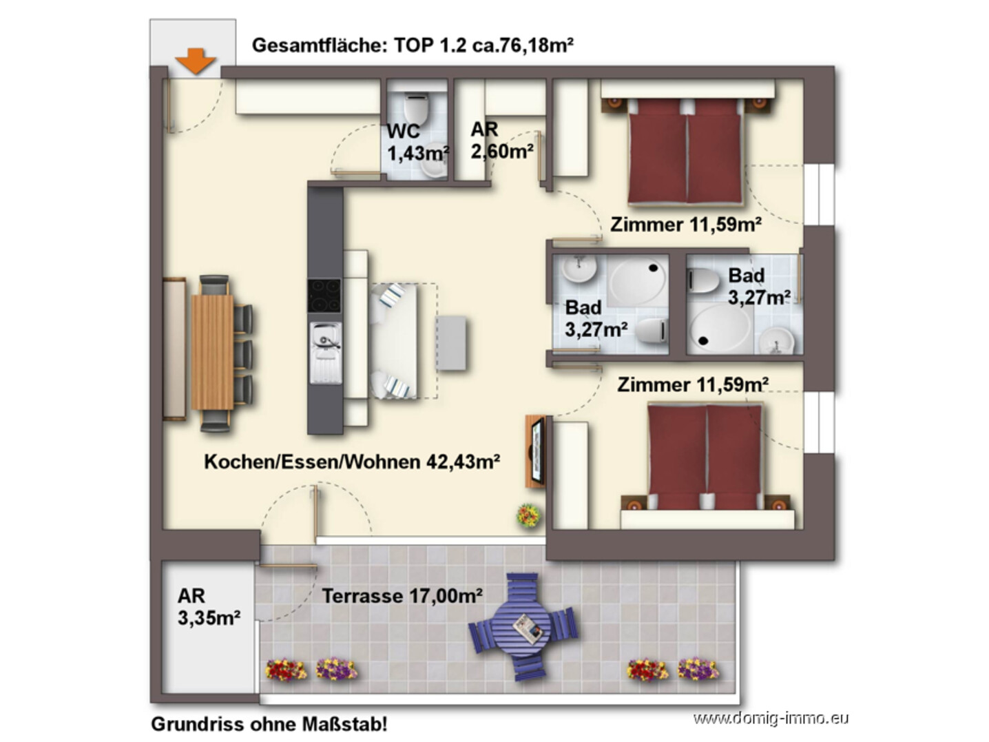 Grundriss 1.OG Top 2